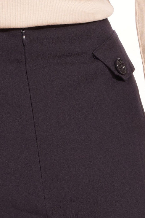 Tailored Pleated Mini Skirt-Black